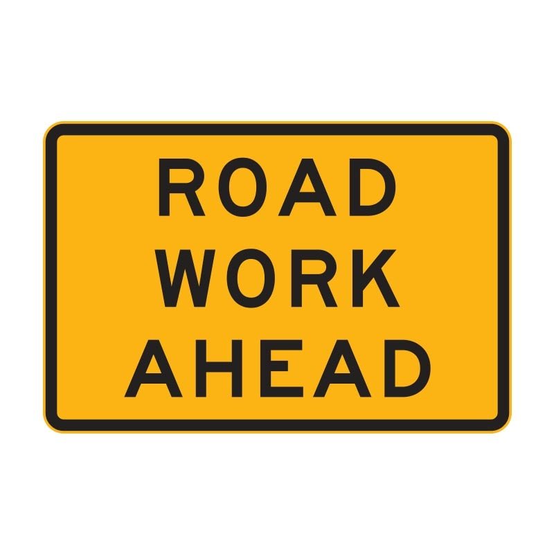 PW road work ahead